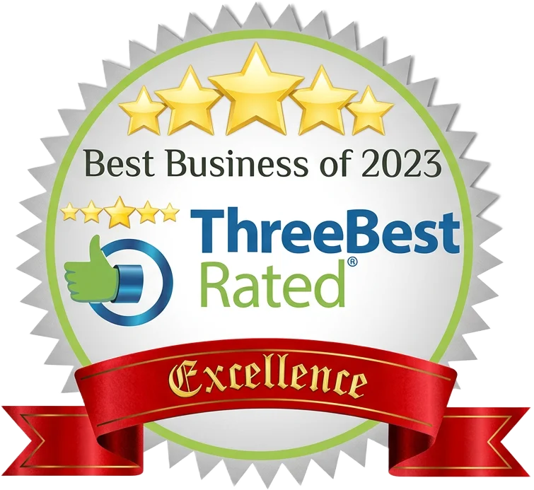 ThreeBestRated Best Business of 2023 Excellence award